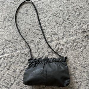 Gray Drawstring Crossbody Bag